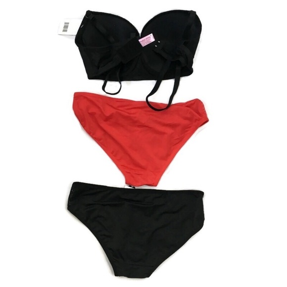 Paris Pink 3 Piece Bra Pantie Set NEW 34C NWT - Picture 4 of 6